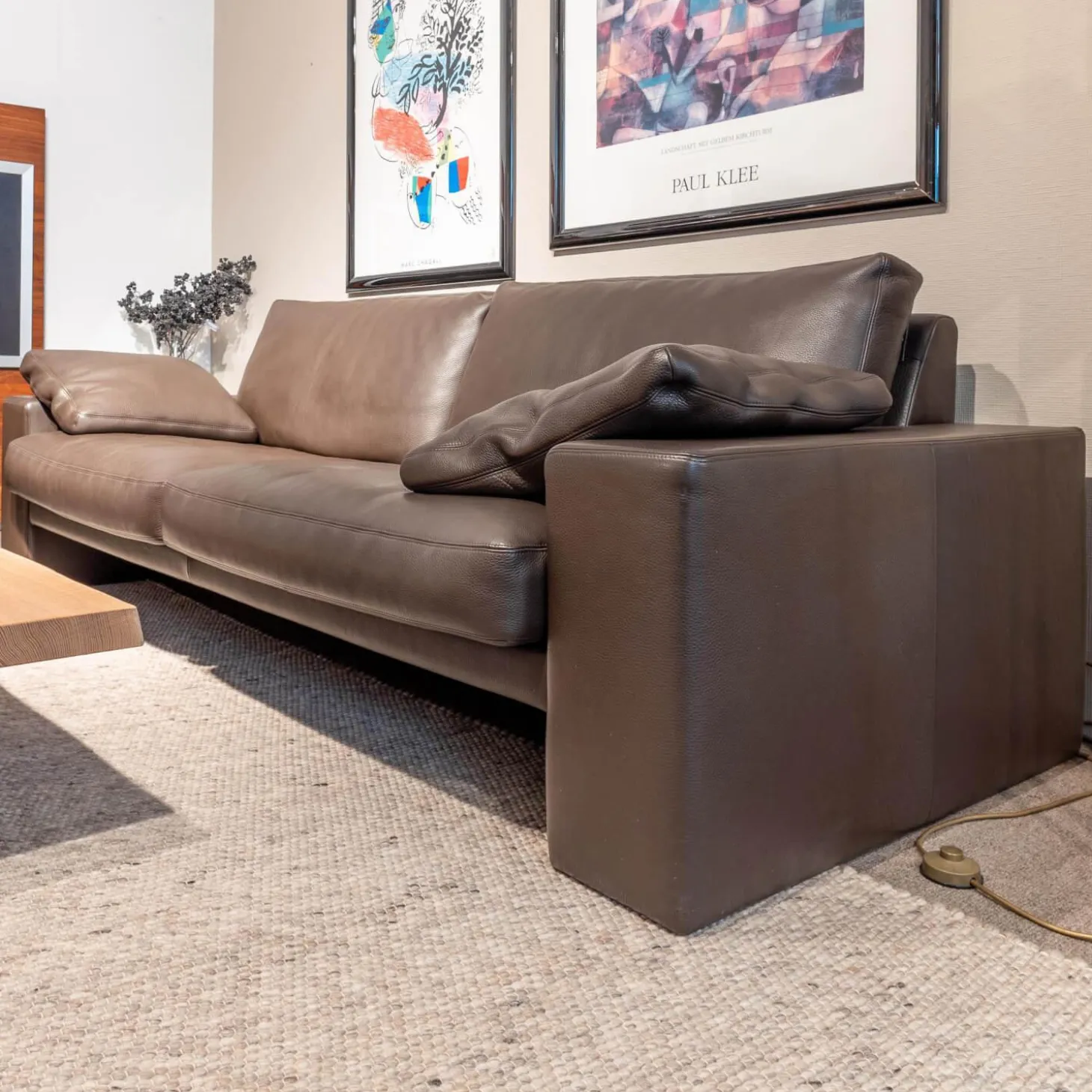 2,5 Sitzer Classics Leder 450 Mocca Sitz Und Rücken Daunencharakter