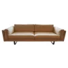 2 Sitzer Sofa EJ280 Wollstoff Hellgelb Beine Metall