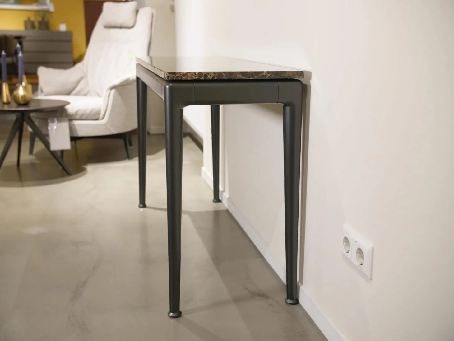 Ablagetisch Pico Marmor Emperador Gestell Schwarz
