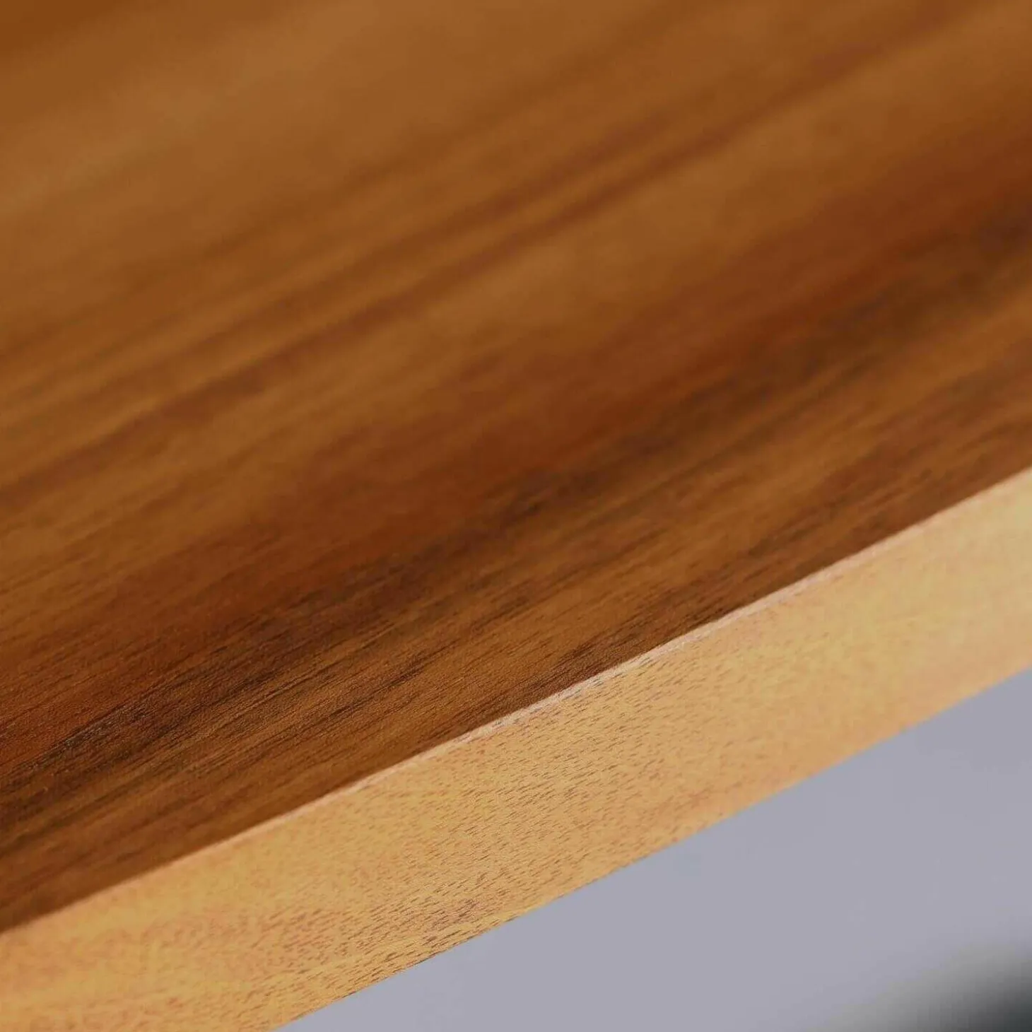 Aliz Massivholztisch Platte Eliptisch Nussbaum Oberfläche Geölt Gestell Aluminium Poliert