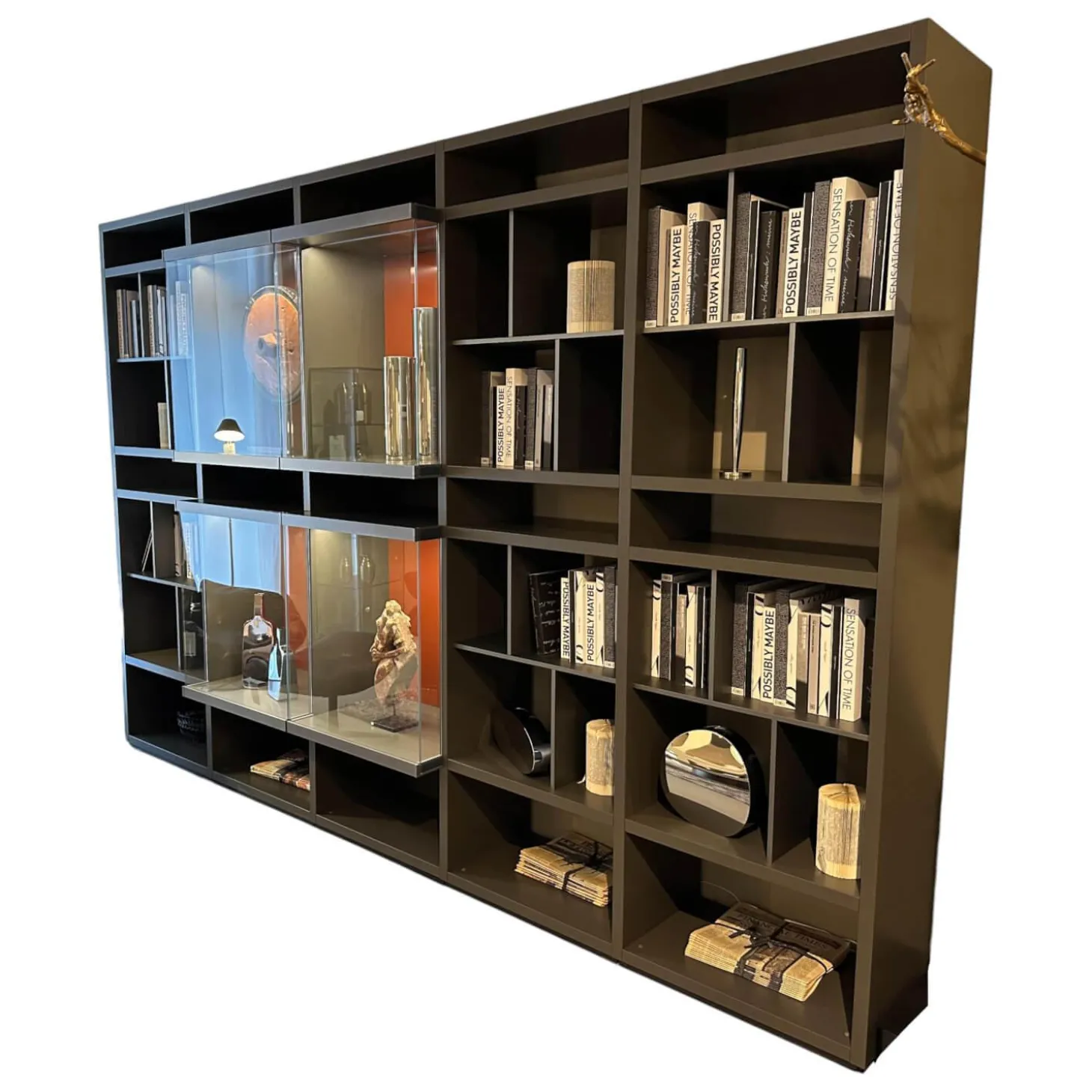 Anbaukombination Wall System Lack Matt Visione Anthrazit Inklusive Beleuchtung