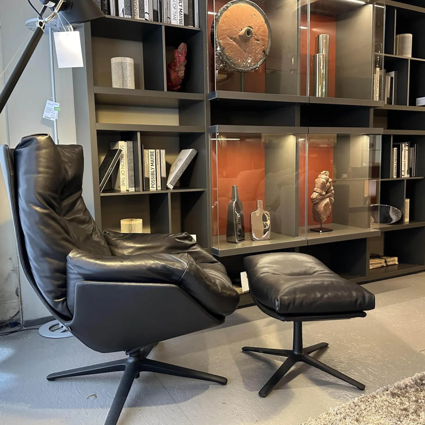 Anbaukombination Wall System Lack Matt Visione Anthrazit Inklusive Beleuchtung