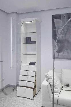 Anbausystem Jil WK 412 Lack Hochglanz Weiß Klarglas