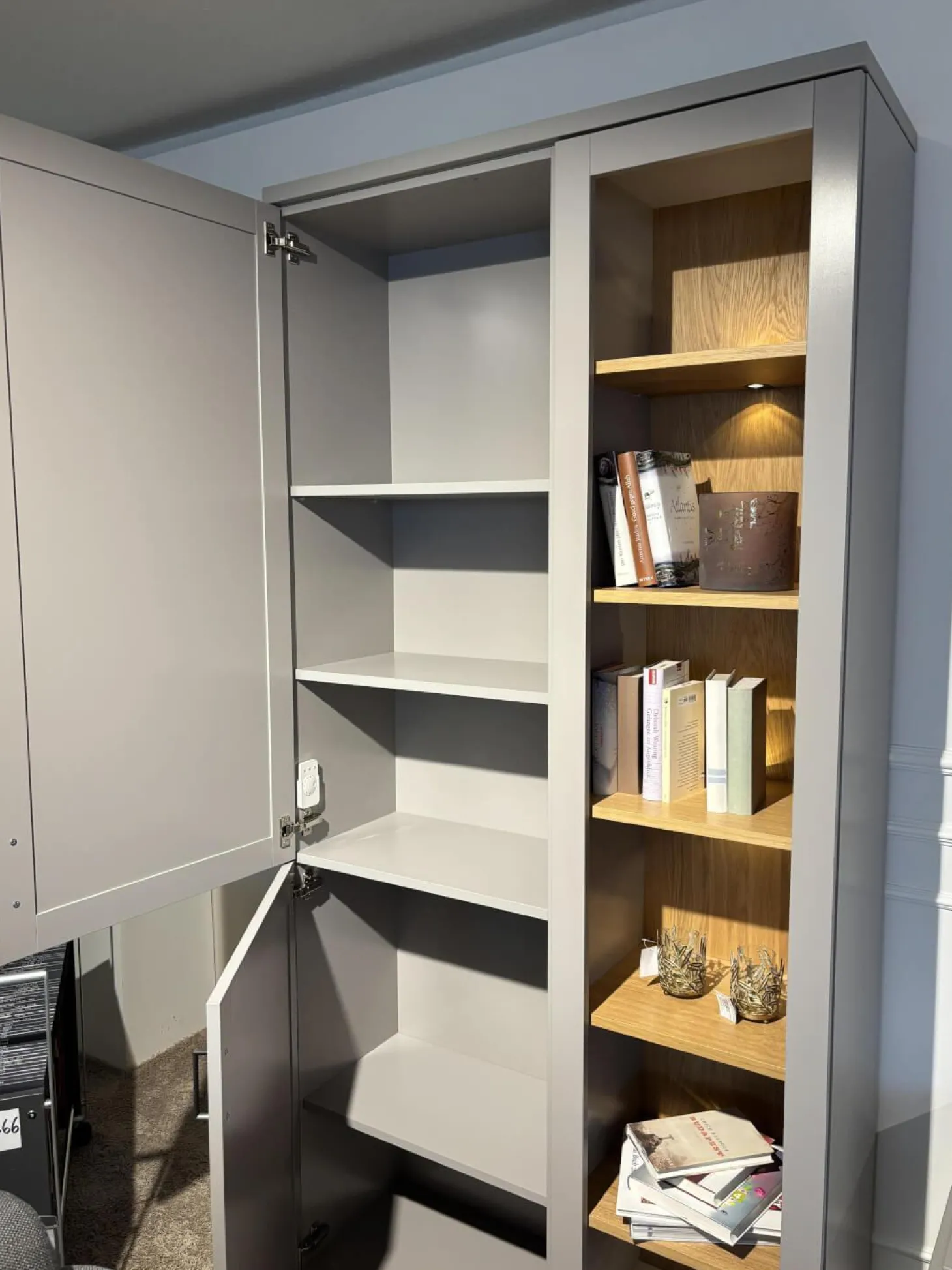 Anbauwand Caseda Lack Platingrau Mit Beleuchtung Und Trafo