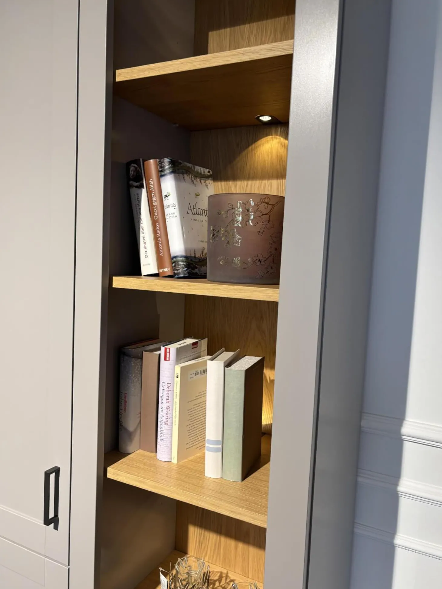 Anbauwand Caseda Lack Platingrau Mit Beleuchtung Und Trafo