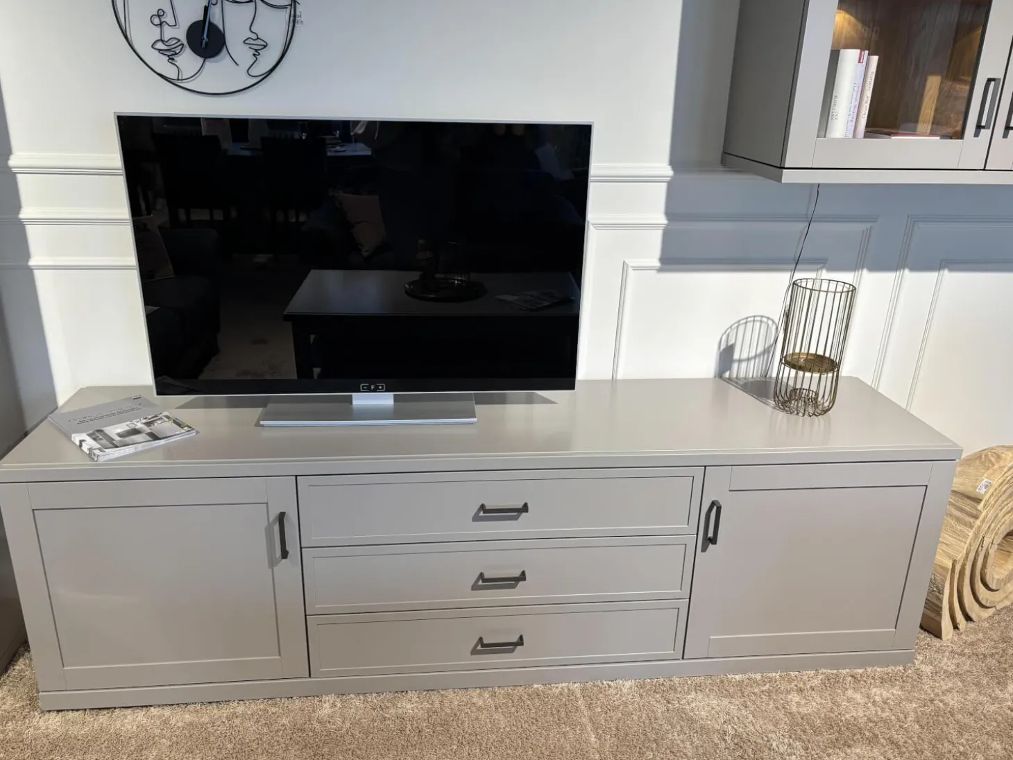 Anbauwand Caseda Lack Platingrau Mit Beleuchtung Und Trafo