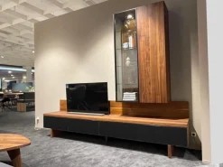 Anbauwand Cubus CWW114B Nussbaum Naturöl 9 Griff Touchbeschlag TB