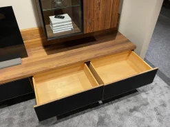 Anbauwand Cubus CWW114B Nussbaum Naturöl 9 Griff Touchbeschlag TB