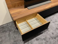 Anbauwand Cubus CWW114B Nussbaum Naturöl 9 Griff Touchbeschlag TB