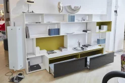 Anbauwand Flat C Glas Schwarz Lackfarbe Gips