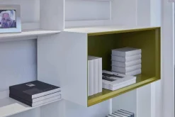 Anbauwand Flat C Glas Schwarz Lackfarbe Gips