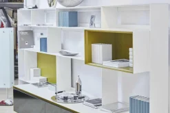 Anbauwand Flat C Glas Schwarz Lackfarbe Gips