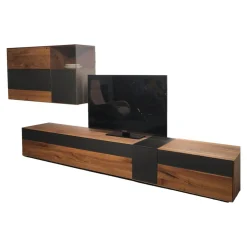 Anbauwand NW 770 Amerikanischer Kernnussbaum Massiv Soft Gebürstet