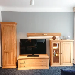 Anbauwand Prato Eiche Massiv Mit Beleuchtung