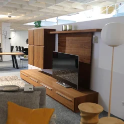 Anbauwand Sipario Nussbaum Hängeelement und Wandpaneel