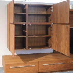 Anbauwand Sipario Nussbaum Hängeelement und Wandpaneel