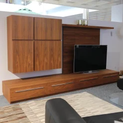 Anbauwand Sipario Nussbaum Hängeelement und Wandpaneel