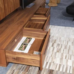 Anbauwand Sipario Nussbaum Hängeelement und Wandpaneel