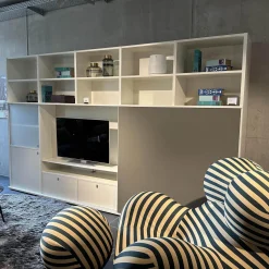 Anbauwand Studimo Lack Matt Kristallweiß Klappgriff Alufarbig Silber Schiebetür Glas Optiwhite Anthrazit