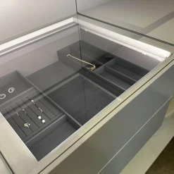 Ankleide Collect Plus Korpus Lack Greige Beige Front Raucheiche Dunkel Schwarz Mit Beleuchtung