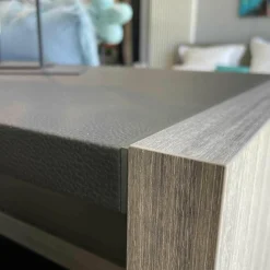 Ankleide Gliss Master Korpus Böden Rückwand aus Zirbelkiefer Silber mit Beleuchtung