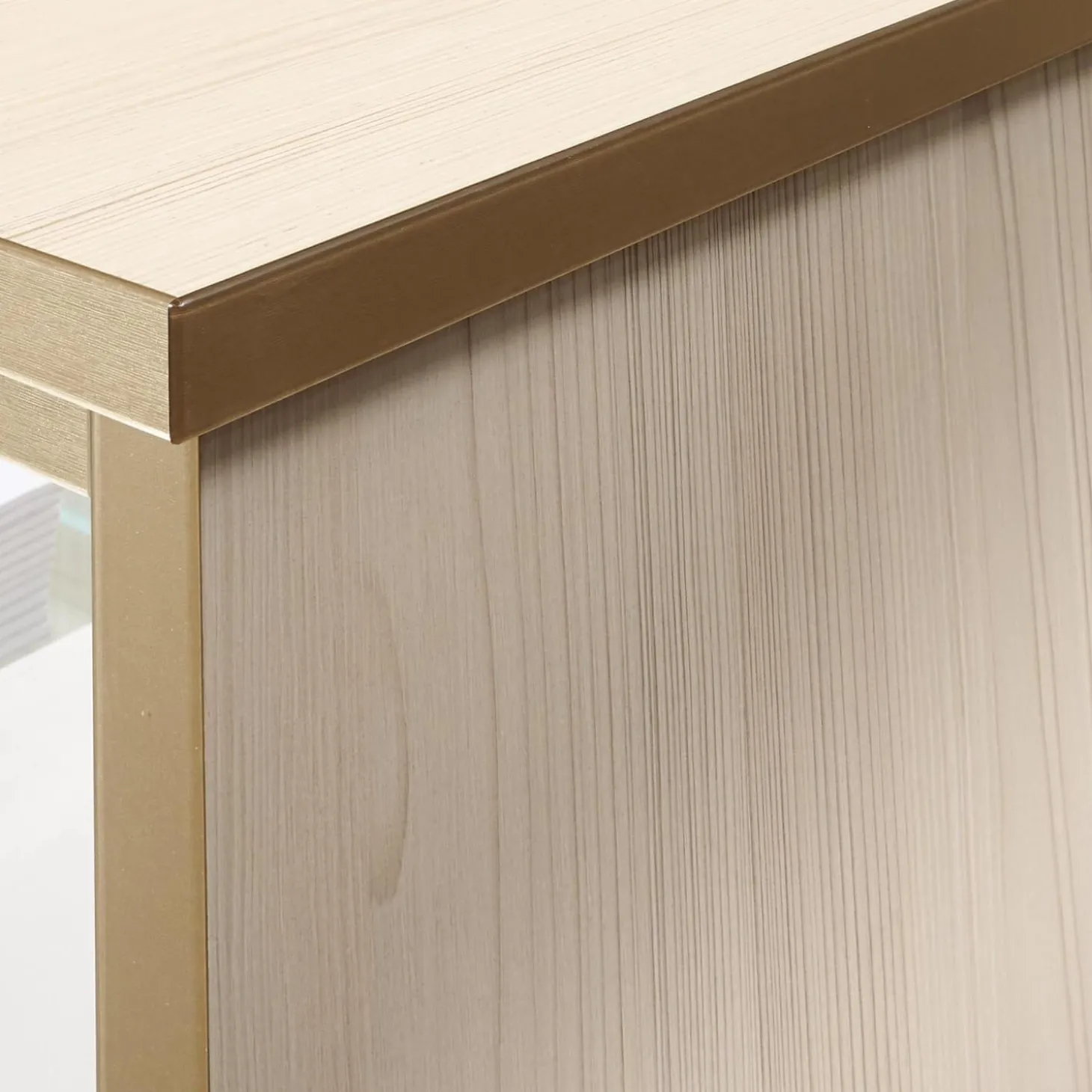 Ankleide Holzdekor Sockelleiste Fjord Decor Glasoptik Bronce Gebürstet Mit Insel Und Beleuchtung