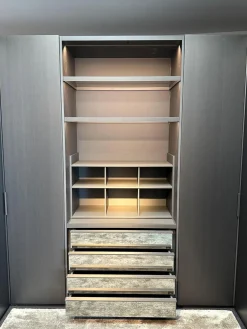 Ankleide Senzafine Fitted Melamin Ardesia Grau Türen Metallisch Lackiert Bronzo 23 Grau Anthrazit Mit Beleuchtung