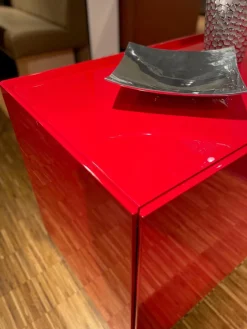 Anrichte Raumteiler 5800 Hochglanzlack Scarlatto Rot Inklusive Glasfachböden