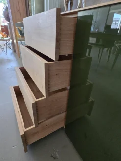 Anrichte Sideboard Farn Korpus Knorrige Eiche Puro Geölt Front Glas 6003 Olivgrün Grün Glänzend