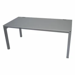 Arbeitstisch Basic 4 Platte und Plattenkante Kunststoff Uni Lichtgrau Gestell Alufarbig