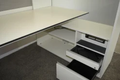 Arbeitstisch T6 Workstation Sideboard Weiß Melamin