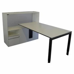 Arbeitstisch T7 Workstation Weiß Melamin mit Modulschrank