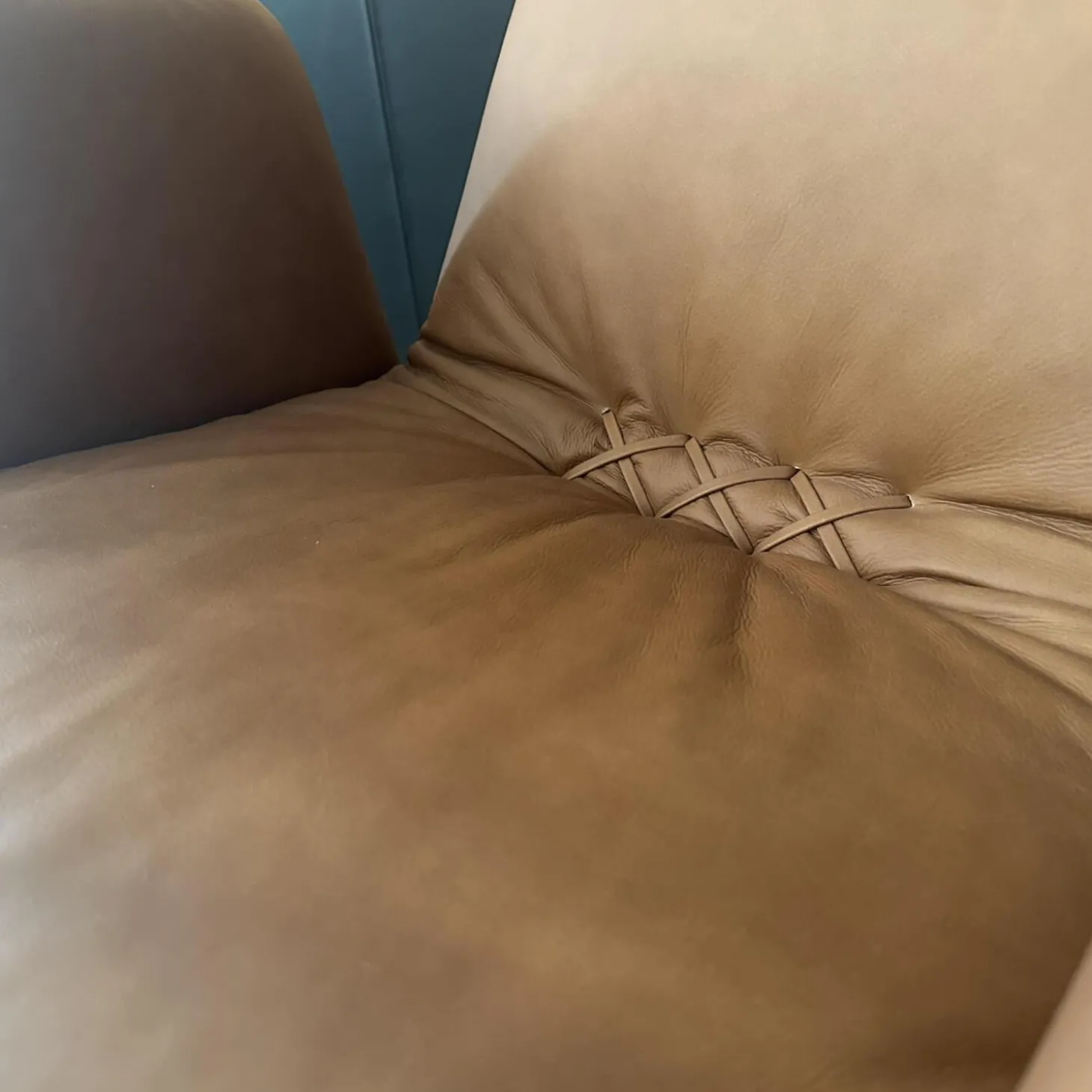 Armlehnstuhl 800 Leder Rancho Cognac Braun Gestell Draht Schwarz