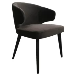 Armlehnstuhl Aston Bezug Hunt Anthrazit Gestell Massivholz Esche Lackiert Moka