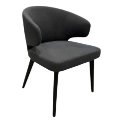 Armlehnstuhl Aston Dining Stoff Nasher 06 Navy Blau Grau Beine Esche Mokkafarbig Schwarz Lackiert