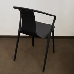 Armlehnstuhl Belleville Bezug Leder Premium Schwarz Gestell Polyamid Spritzguss Tiefschwarz