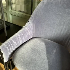 Armlehnstuhl Celine Low Stoff Harald 652 Blau Gestell Metall Schwarz