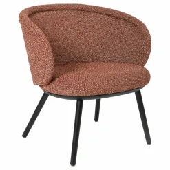 Armlehnstuhl Cocktail Ona Bezug Stoff Sahco Safire 013 Rot Gestell Massivholz Eiche Schwarz Gebeizt Und Lackiert