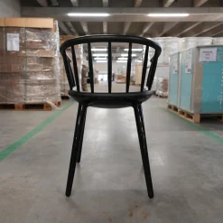 Armlehnstuhl Cyborg Stick Rücken Massivholz Esche Schwarz Gestell Polycarbonat Schwarz