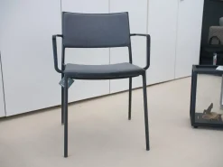 Armlehnstuhl Less Stoff Sunbrella Grau Gestell Aluminium Lava Grau