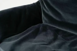 Armlehnstuhl Leya Low Innen Stoff Harald 3 182 Dunkelblau Außen Leder Opium