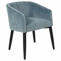 Armlehnstuhl Lolyta Due Stripe Stoff Naxos 01 Cat. Gold Blau Füße Buche Schwarz