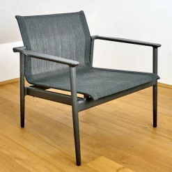 Armlehnstuhl Lounge Chair 180 Bezug Sling Anthrazit Aluminiumgestell Meteor Anthrazit Pulverbeschichtet