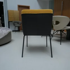 Armlehnstuhl Milo Leder Glove Dolphin Stoff Lisboa Col. 20 Gestell Metall Anthrazit M23