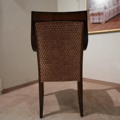 Armlehnstuhl Modell orly 9620mit Sichtholz Stoff Bezug Goldgelb Braun Toul 33 118 Sichtholzgestell Gebeizt und Lackiert