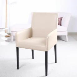 Armlehnstuhl Nils Leder Nappa Stone Gestell Buche Schwarz