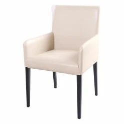 Armlehnstuhl Nils Leder Nappa Stone Gestell Buche Schwarz