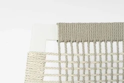 Armlehnstuhl Nodi Geflecht Canax Linen 10 Weiß Gestell Stahl Pulverbeschichtet Weiß