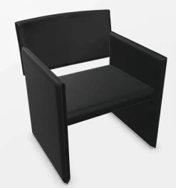 Armlehnstuhl Noto Leder Napoli Schwarzgrün 7032