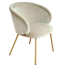 Armlehnstuhl Ona Bezug Stoff Velour Kvadrat Harald 3 143 Goldbeige Beige Stahlgestell Ona Messing ME021